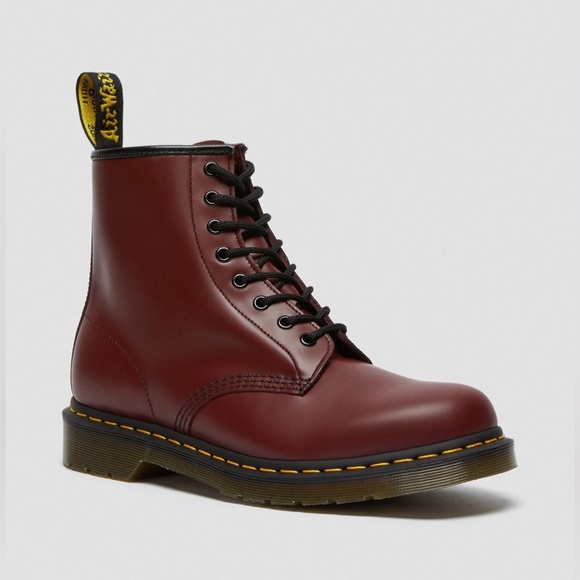 DR. MARTENS WOMEN’S 1460 SMOOTH LEATHER LACE UP BOOTS COLOR: CHERRY RED SIZE: 8 - Picture 3 of 16